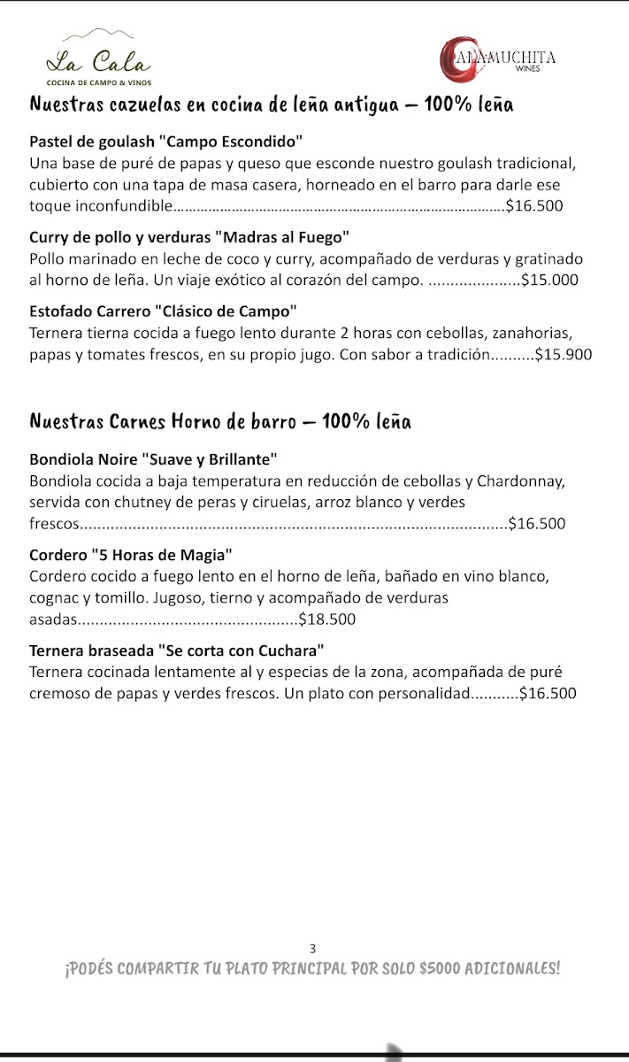 Menu La Cala - Cocina De Campo & Vinos-2