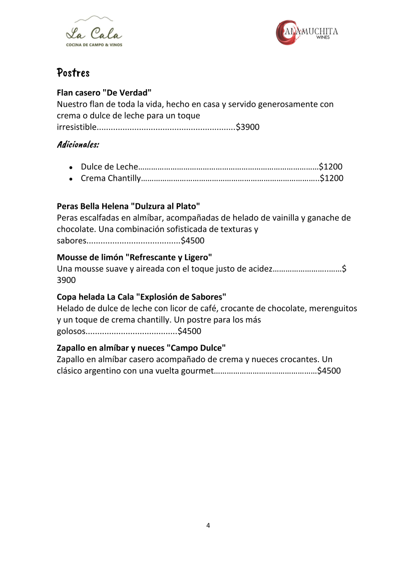 Menu La Cala - Cocina De Campo & Vinos-4