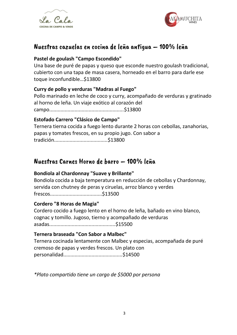 Menu La Cala - Cocina De Campo & Vinos-6