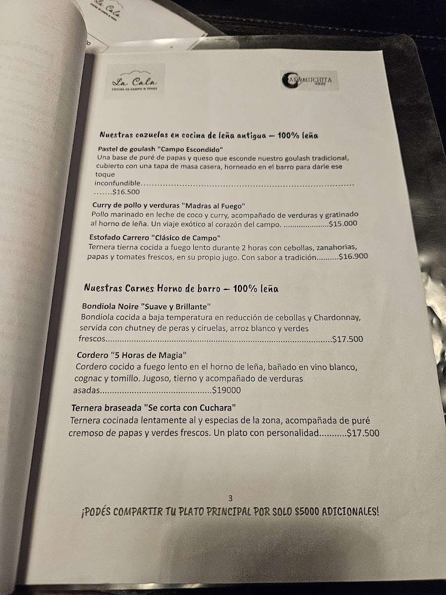 Menu La Cala - Cocina De Campo & Vinos-9